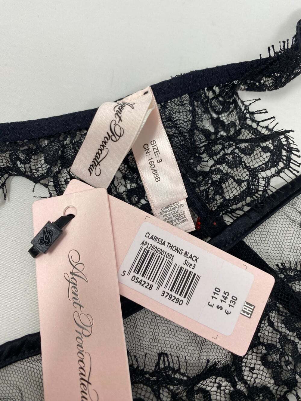 Agent Provocateur Clarissa Black Thong AP3 Medium NWT - Picture 9 of 9